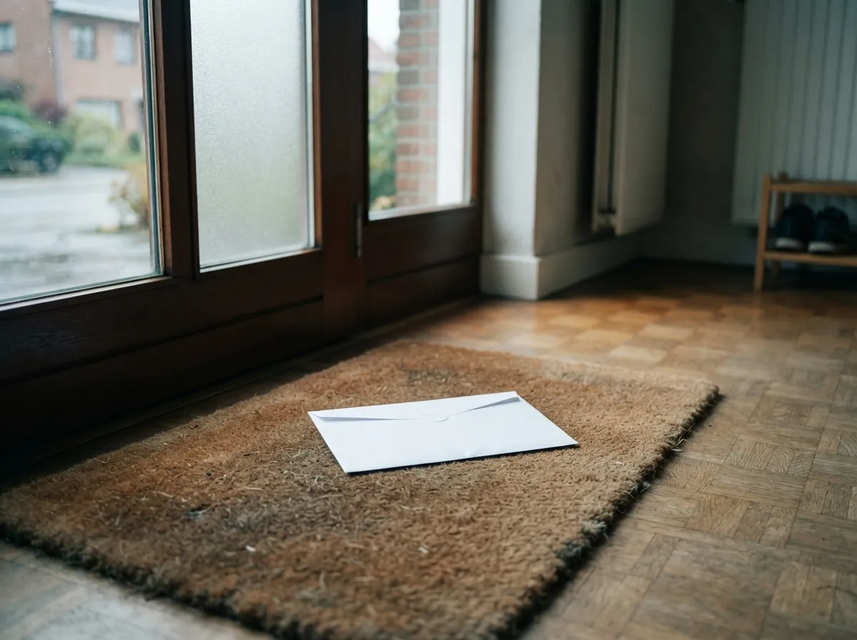 Ongeopende envelop op de deurmat